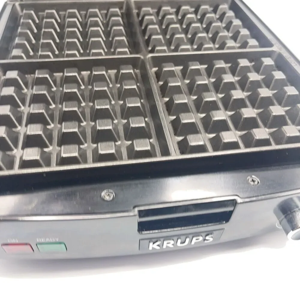 KRUPS Belgian Waffle Maker: Stainless Steel, Clean Plates -Tested